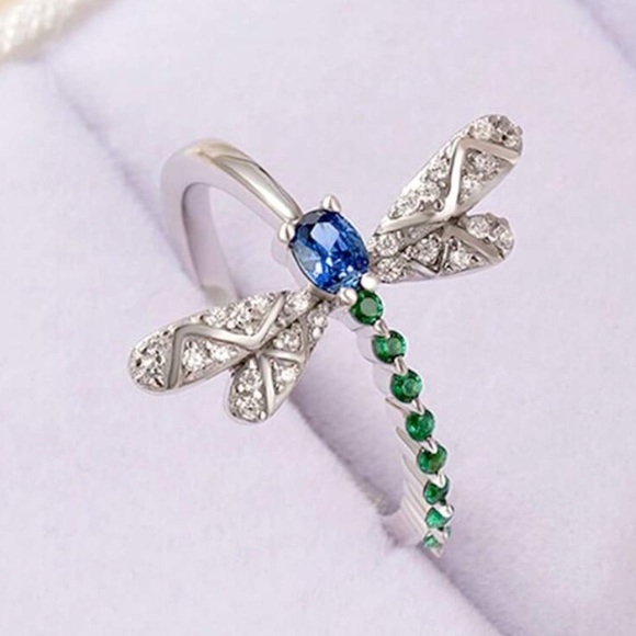 Cubic Zirconia Dragonfly Ring - Picture 7 of 7